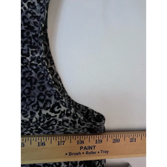 Vintage NWT Jane Ashley Womens Size Med Gray Cheetah Print Jumper Moleskin Dress - Picture 4 of 9
